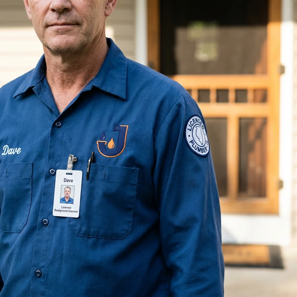Licensed plumber showing ID badge in Port Ludlow, WA