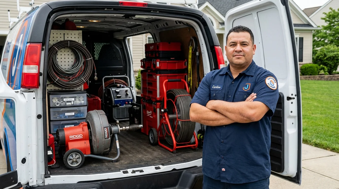 Professional drain cleaning equipment and Johns Plumbing LLC plumber in Port Ludlow