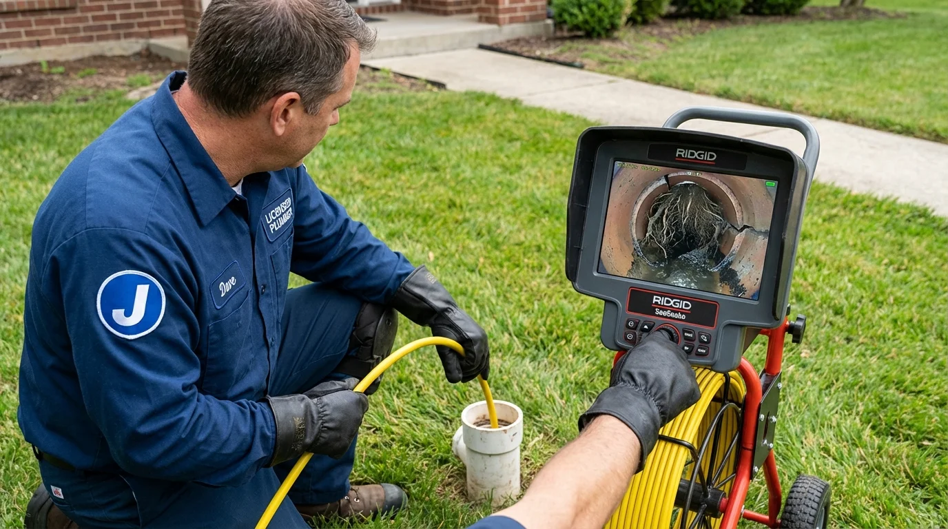 Sewer camera inspection being performed by Johns Plumbing LLC in Port Ludlow